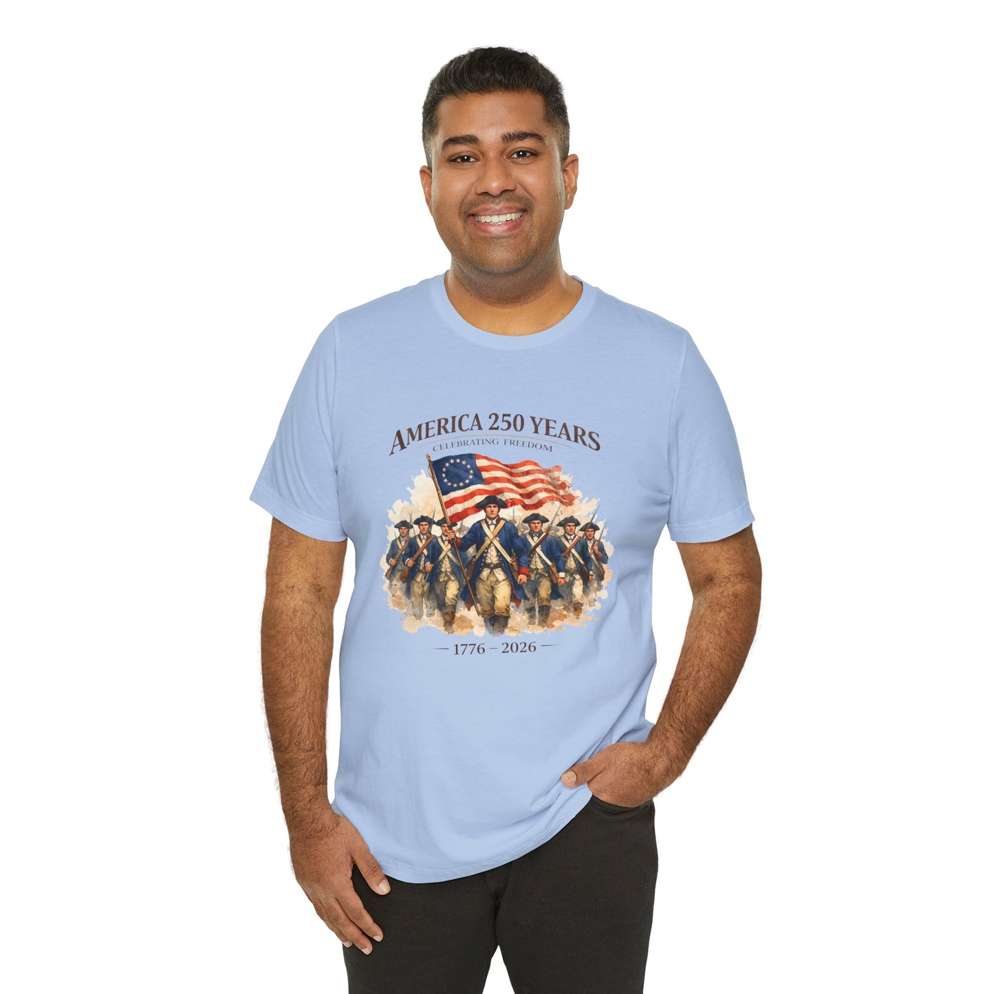 America 250 Years T-Shirt – 1776–2026 Revolutionary Flag Tee