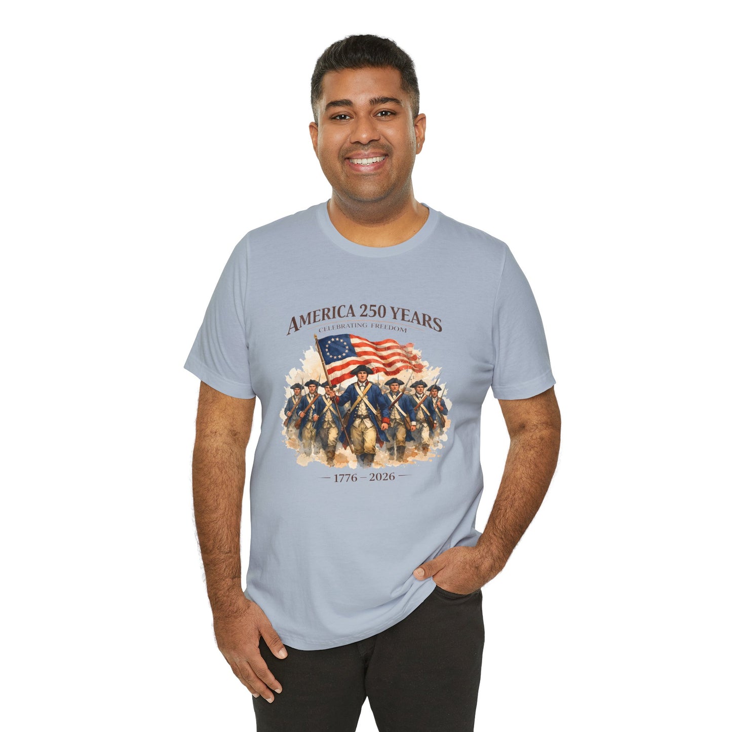 America 250 Years T-Shirt – 1776–2026 Revolutionary Flag Tee