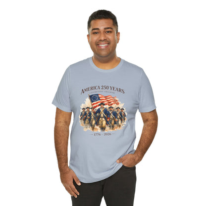 America 250 Years T-Shirt – 1776–2026 Revolutionary Flag Tee
