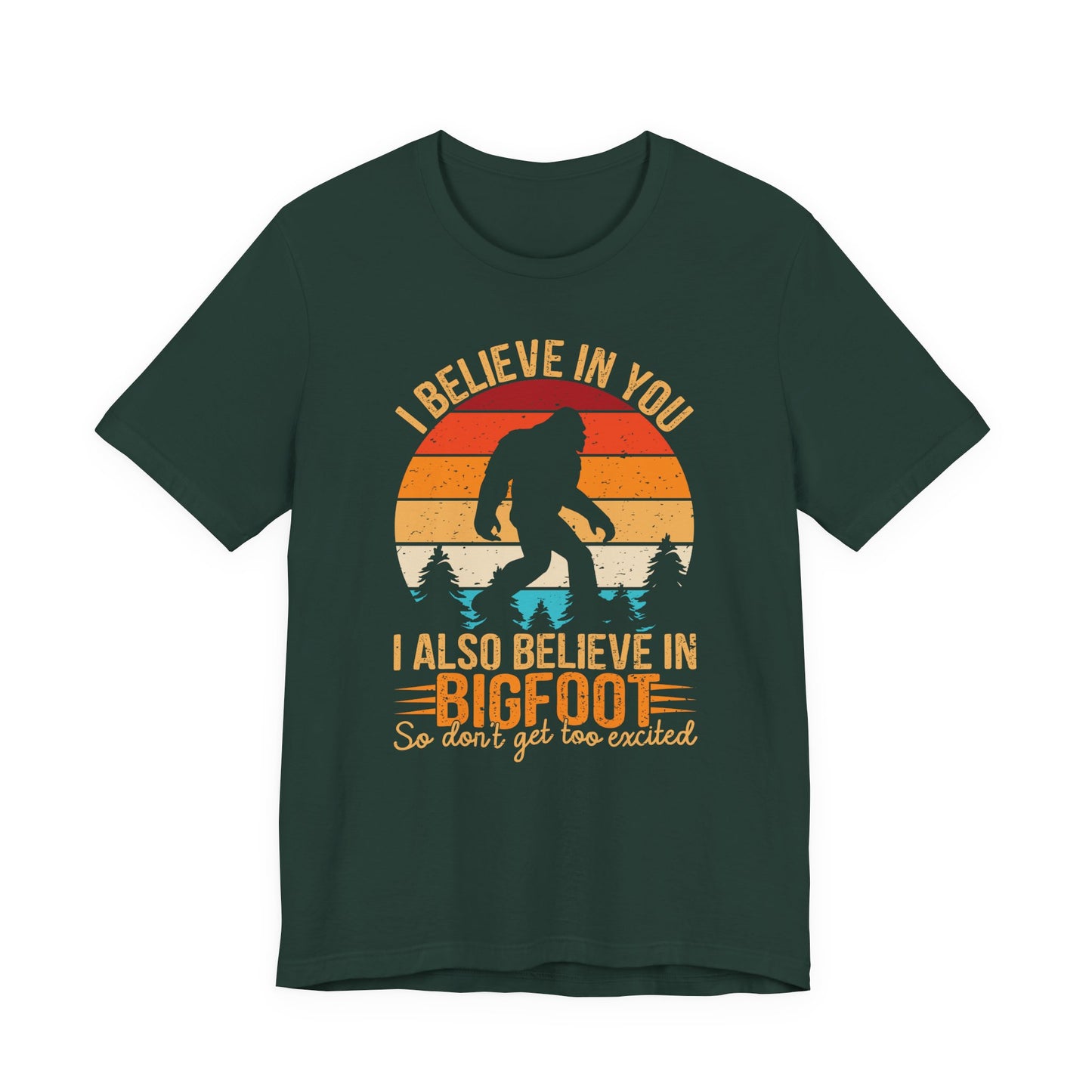 Bigfoot Believer Tee, Fun Graphic T-Shirt, Unisex Casual Wear, Nature Lover Gift, Adventure Shirt, Outdoor Humor Top