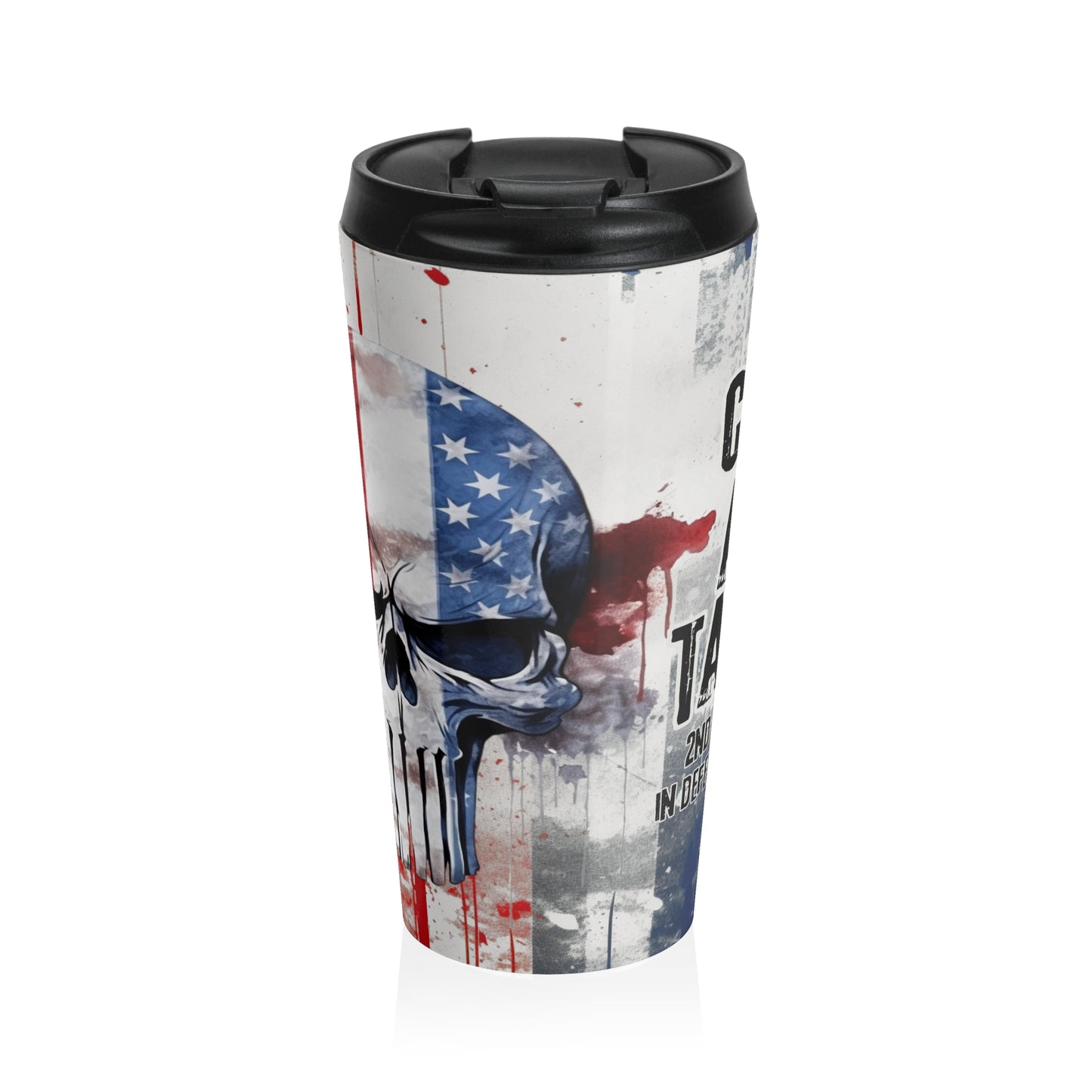 Patriotic Skull Travel Mug - Freedom Design