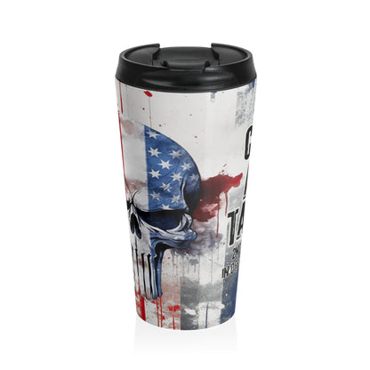 Patriotic Skull Travel Mug - Freedom Design