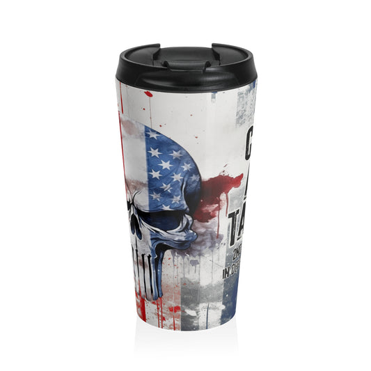Patriotic Skull Travel Mug - Freedom Design
