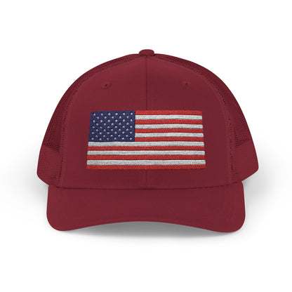 Patriotic Snapback Trucker Cap - USA Flag Design
