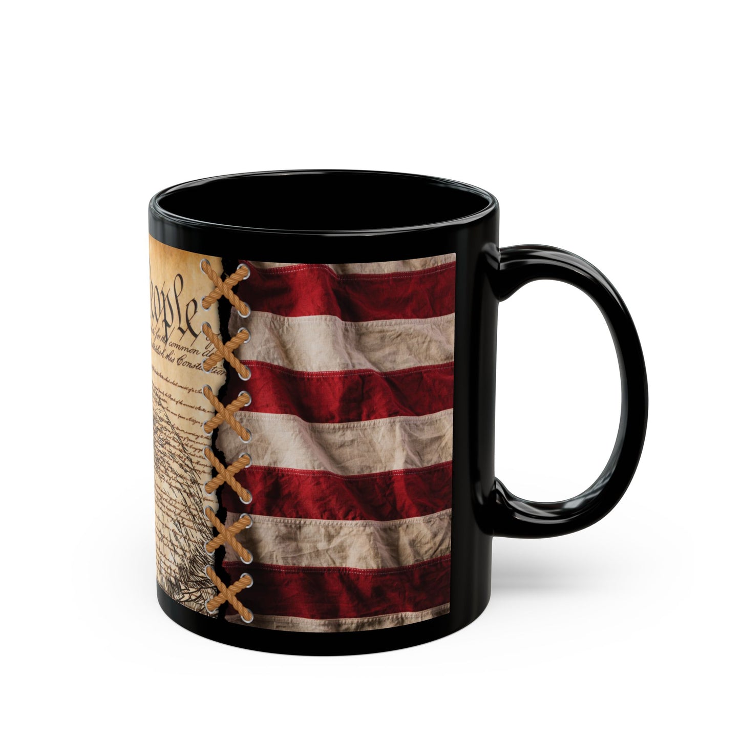 We The People Patriotic Mug, (11oz, 15oz) Constitutional Flag Coffee Cup, America Freedom, Independence Day Gift, US Constitution