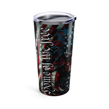 Patriotic Skull 20oz Tumbler - Stainless Steel Travel Mug for Veterans & Freedom Lovers