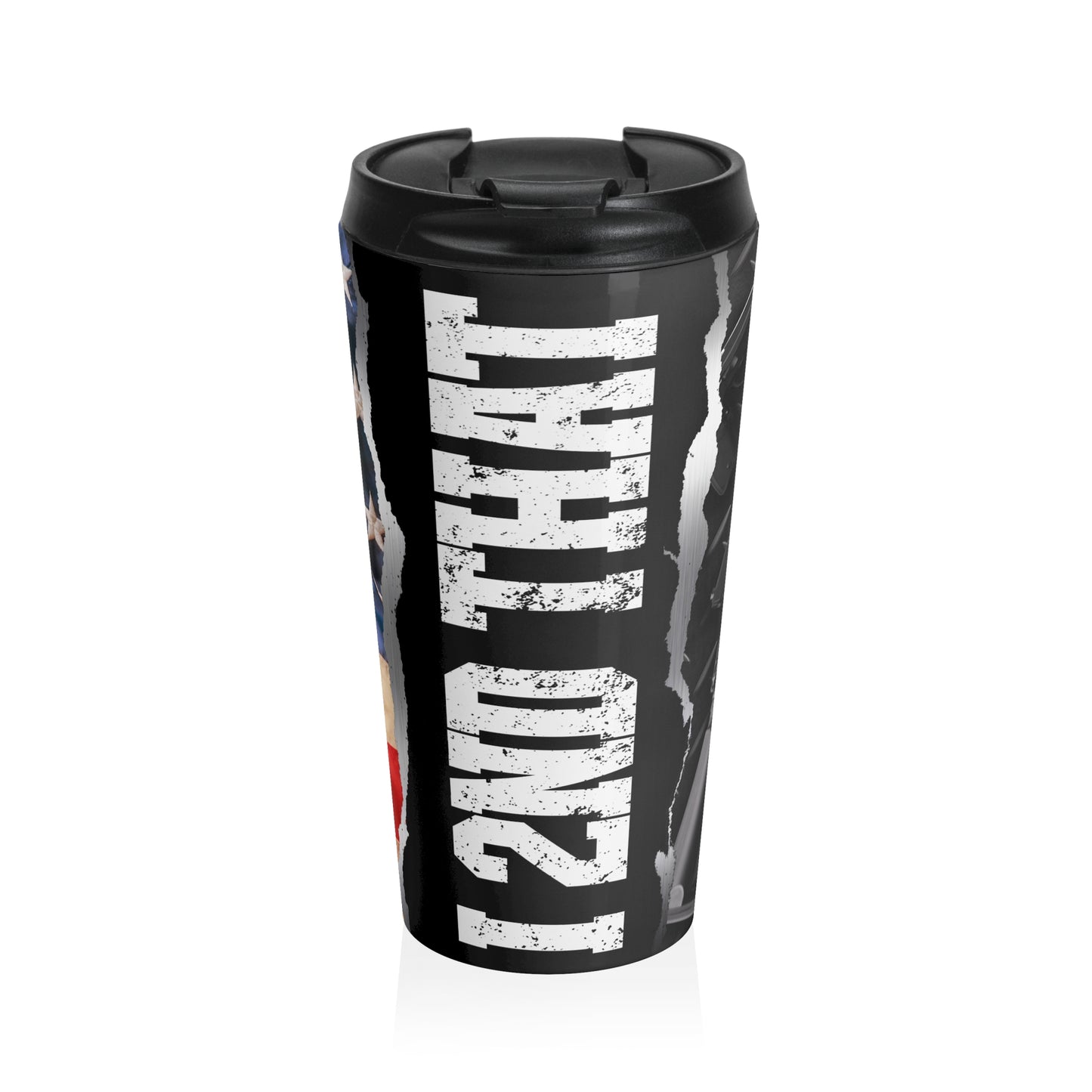 Patriotic Stainless Steel Travel Mug - 2nd That Design for Veterans and Outdoor Enthusiasts