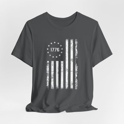 1776 Flag Unisex T-Shirt, Patriotic Tee for Celebrating Our Founding, USA History Shirt, July 4th Tee, American Flag Shirt, Independence Day - Old Glory 1776 Apparel