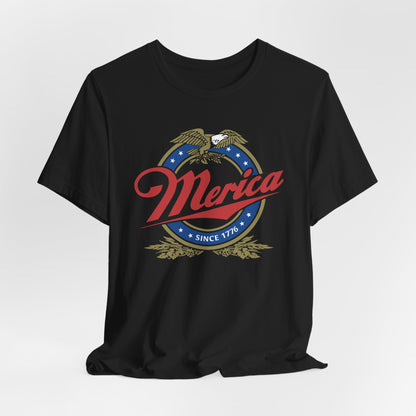 Patriotic Unisex Tee - 'Merica' Short Sleeve Shirt, 4th of July, BBQ, Casual Wear, Gift for Him/Her, USA Pride Apparel