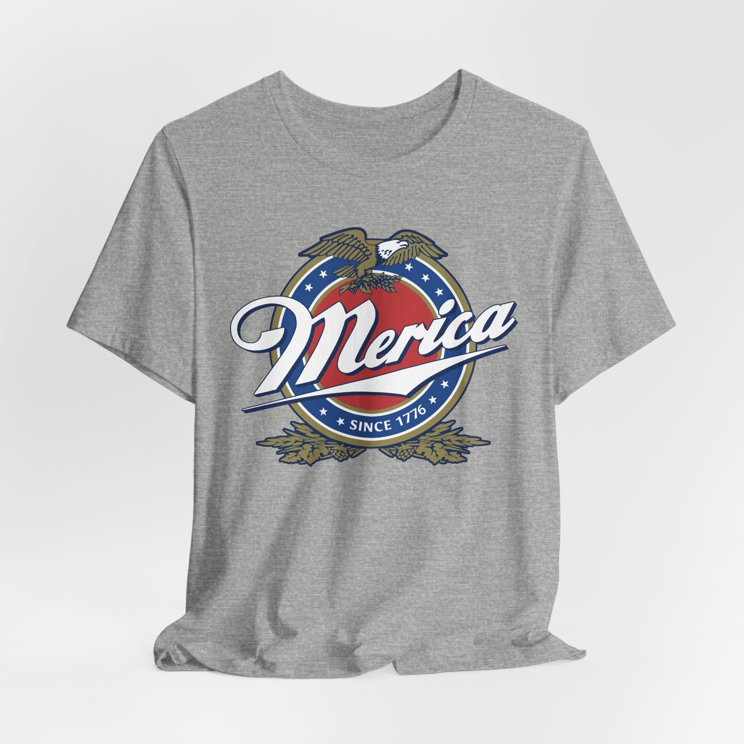 Patriotic American Tee - Merica Design, Unisex Short Sleeve Shirt for BBQ, Independence Day, Family Gatherings, Casual Wear, Gift