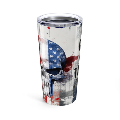 20oz Skull Tumbler - Bold Freedom Design, Perfect for Patriotic Celebrations