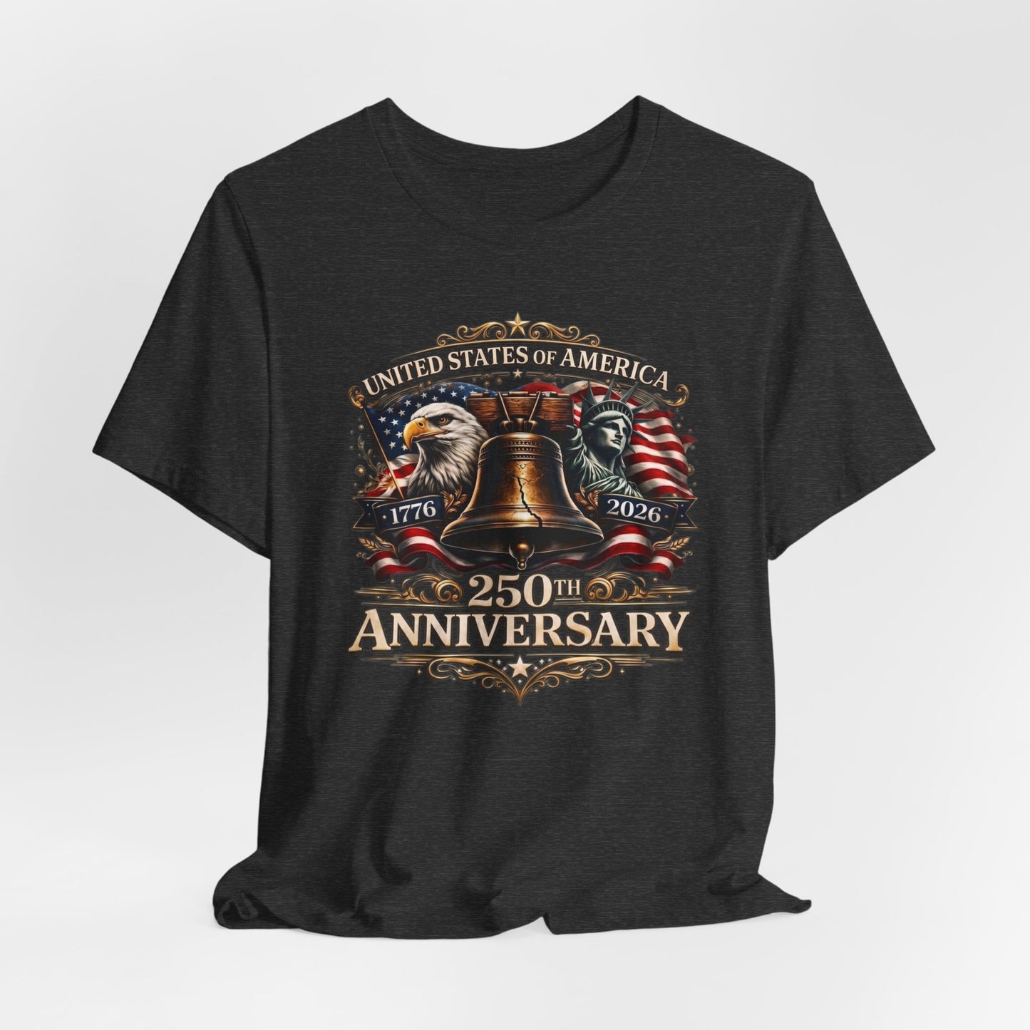 250th Anniversary USA T-Shirt — Liberty Bell & Eagle Patriotic Tee