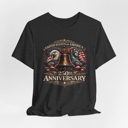 250th Anniversary USA T-Shirt — Liberty Bell & Eagle Patriotic Tee