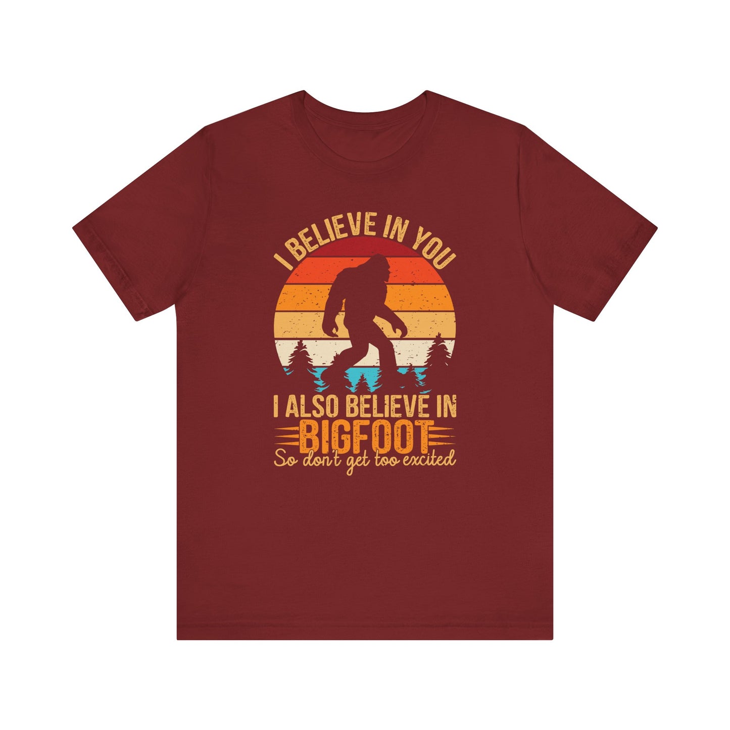 Bigfoot Believer Tee, Fun Graphic T-Shirt, Unisex Casual Wear, Nature Lover Gift, Adventure Shirt, Outdoor Humor Top