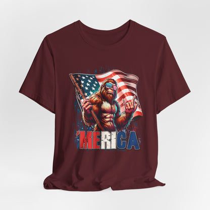 Patriotic Beast Unisex Tee, American Holidays Shirt, Independence Day Gift, Summer BBQ Attire, Funny Tee for Casual Wear