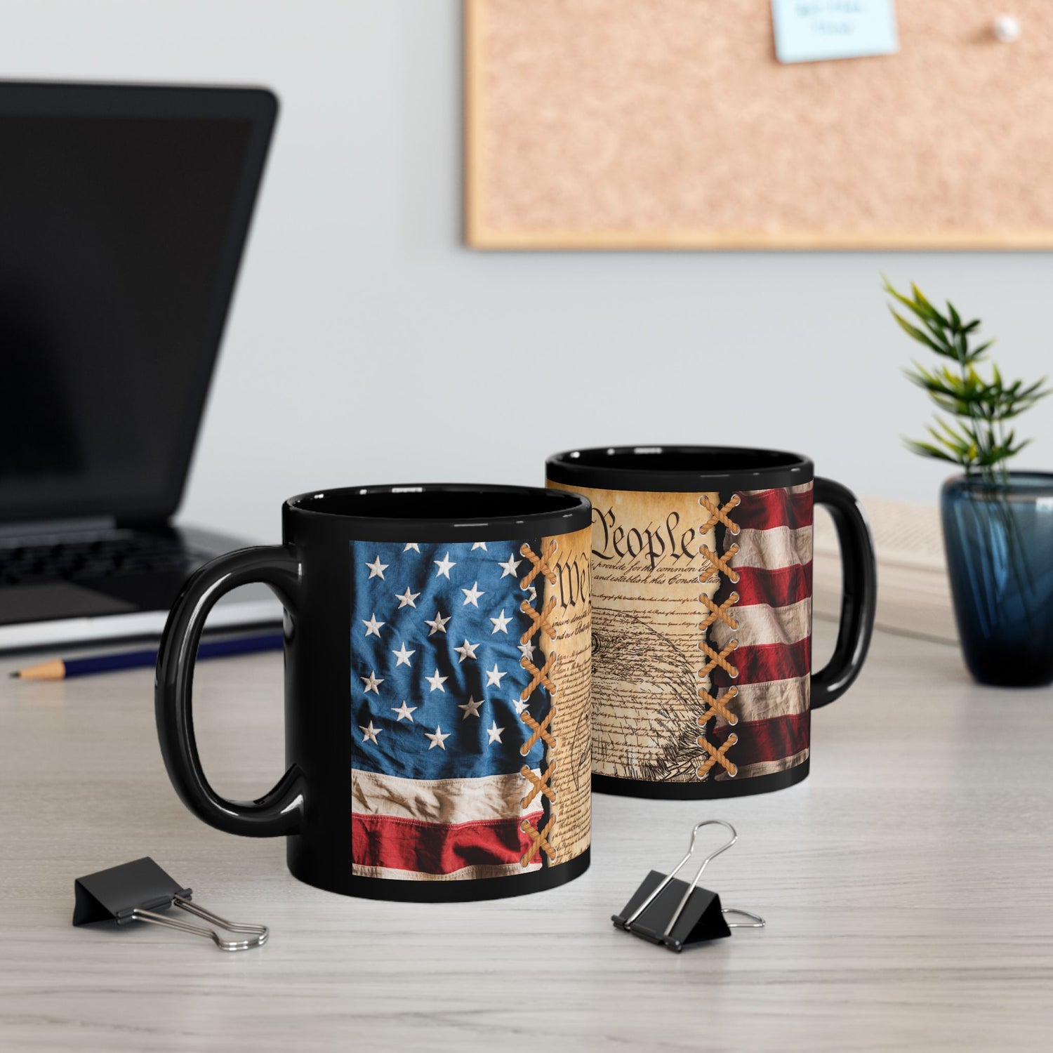 We The People Patriotic Mug, (11oz, 15oz) Constitutional Flag Coffee Cup, America Freedom, Independence Day Gift, US Constitution