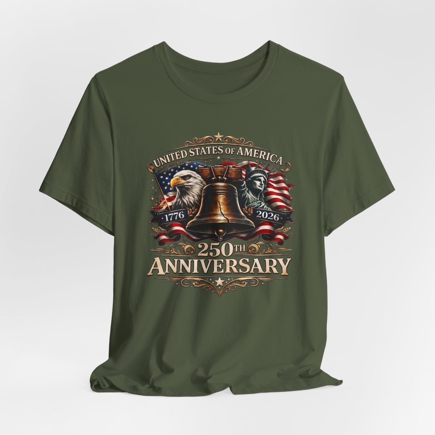 250th Anniversary USA T-Shirt — Liberty Bell & Eagle Patriotic Tee