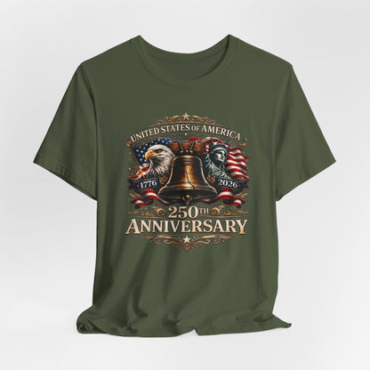 250th Anniversary USA T-Shirt — Liberty Bell & Eagle Patriotic Tee