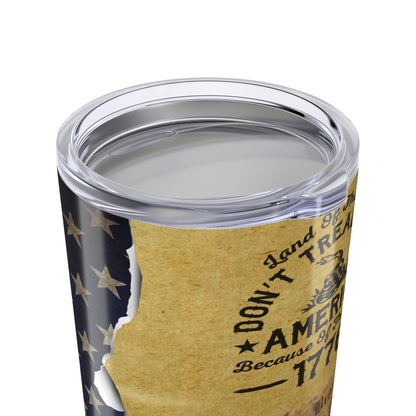 Patriotic 20oz Tumbler, Don't Tread on Me' with American Flag Design