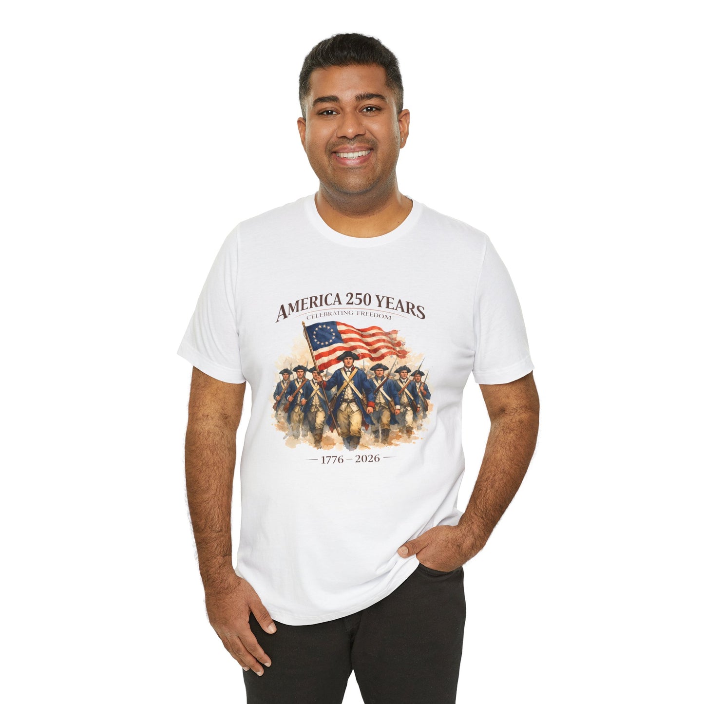 America 250 Years T-Shirt – 1776–2026 Revolutionary Flag Tee
