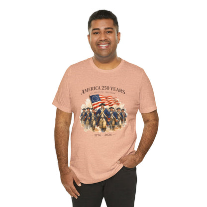 America 250 Years T-Shirt – 1776–2026 Revolutionary Flag Tee