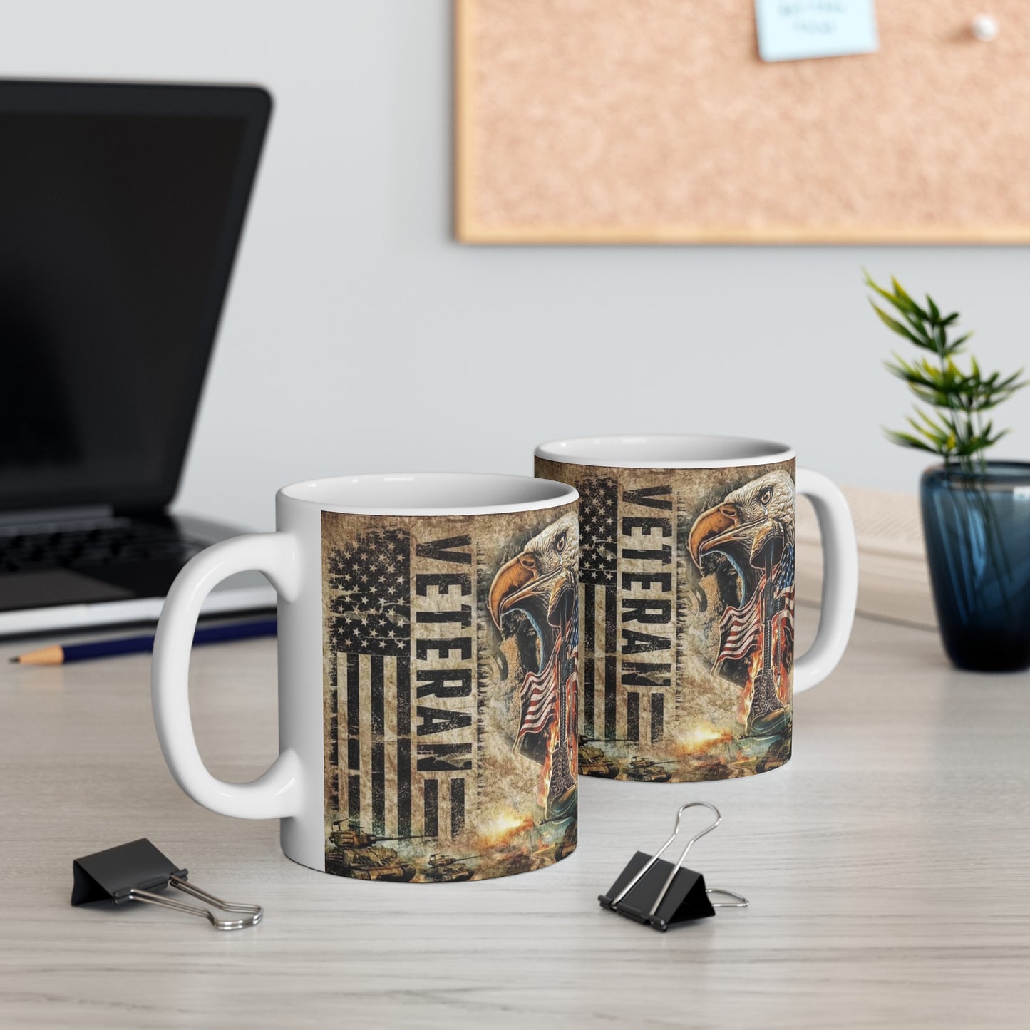 Patriotic Veteran Mug – Patriotic 11oz & 15oz Coffee Cup, American Eagle Design, Gifts for Veterans, Military Appreciation