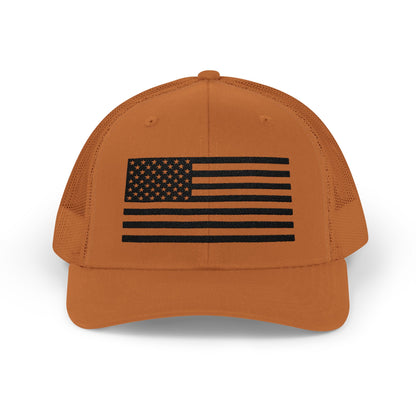 Patriotic Snapback Trucker Cap - American Flag Design