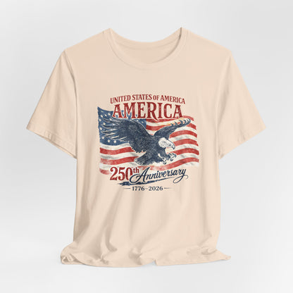 America 250th Anniversary T-Shirt – Vintage Eagle & Flag 1776–2026