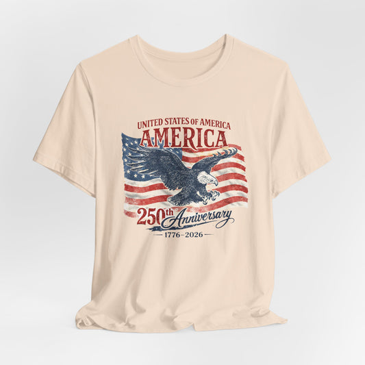 America 250th Anniversary T-Shirt – Vintage Eagle & Flag 1776–2026