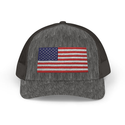 Patriotic Snapback Trucker Cap - USA Flag Design