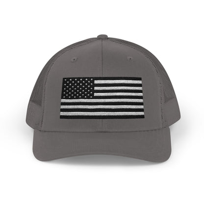 Patriotic Snapback Trucker Cap - American Flag Design