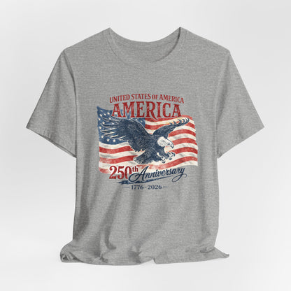 America 250th Anniversary T-Shirt – Vintage Eagle & Flag 1776–2026
