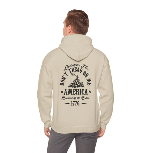 Liberty or Death Don't Tread on Me, Land of the Free Because of The Brave Unisex Hoodie (Back Print) - Premium Hoodie from Old Glory 1776 Apparel - Just $39.99! Shop now at Old Glory 1776 Apparel