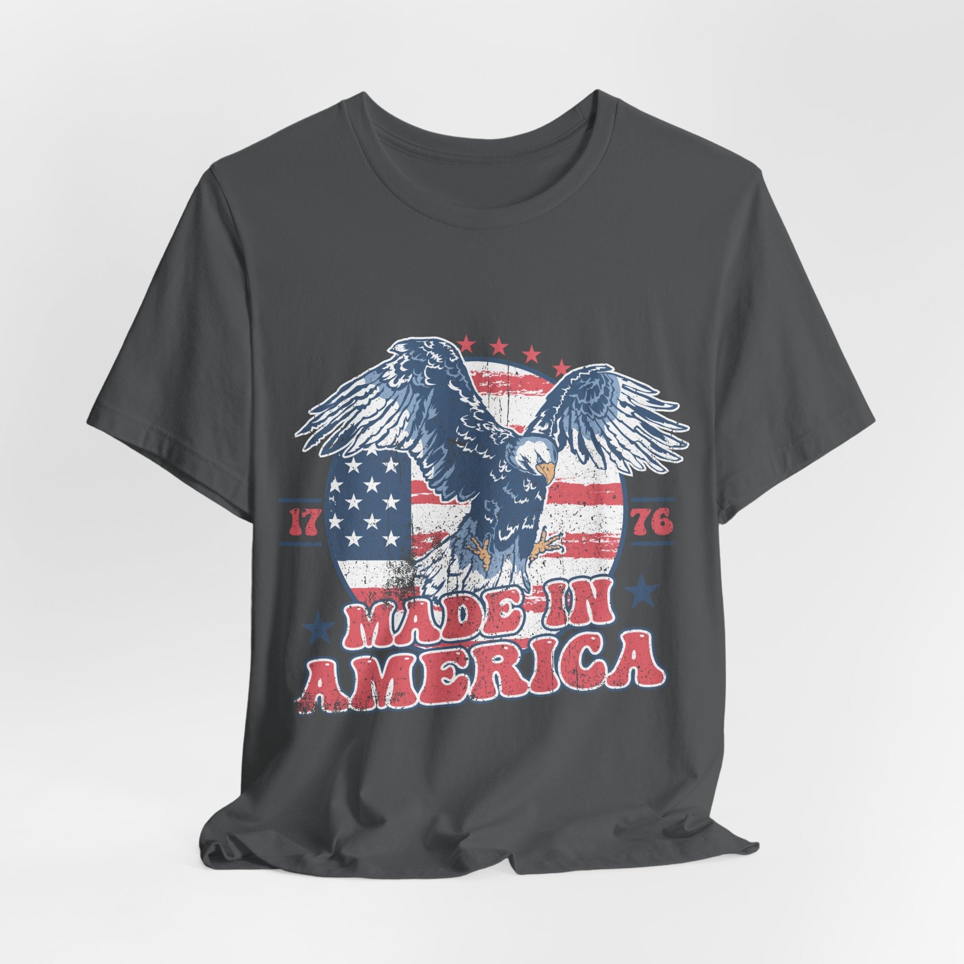 Vintage American Eagle Tee, "Made In America" Patriotic Shirt, Eagle and Flag Design, USA Tee - Old Glory 1776 Apparel