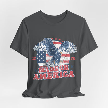 Vintage American Eagle Tee, "Made In America" Patriotic Shirt, Eagle and Flag Design, USA Tee - Old Glory 1776 Apparel
