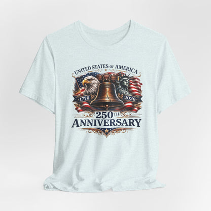 T-Shirt — 'United States of America 250th Anniversary' Liberty Bell Patriotic Tee