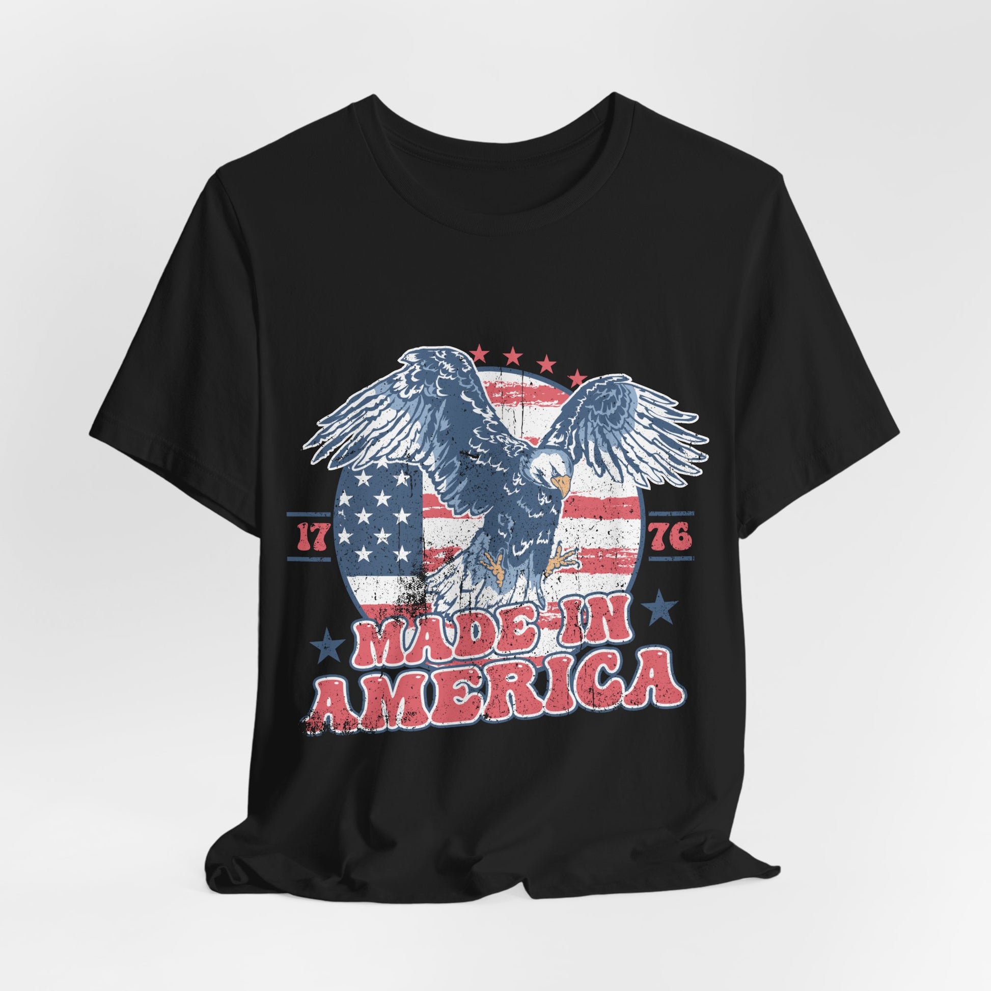 Vintage American Eagle Tee, "Made In America" Patriotic Shirt, Eagle and Flag Design, USA Tee - Old Glory 1776 Apparel