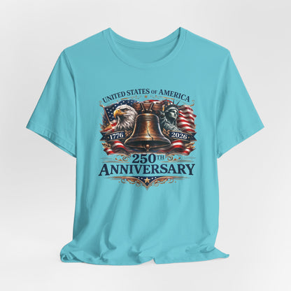 T-Shirt — 'United States of America 250th Anniversary' Liberty Bell Patriotic Tee