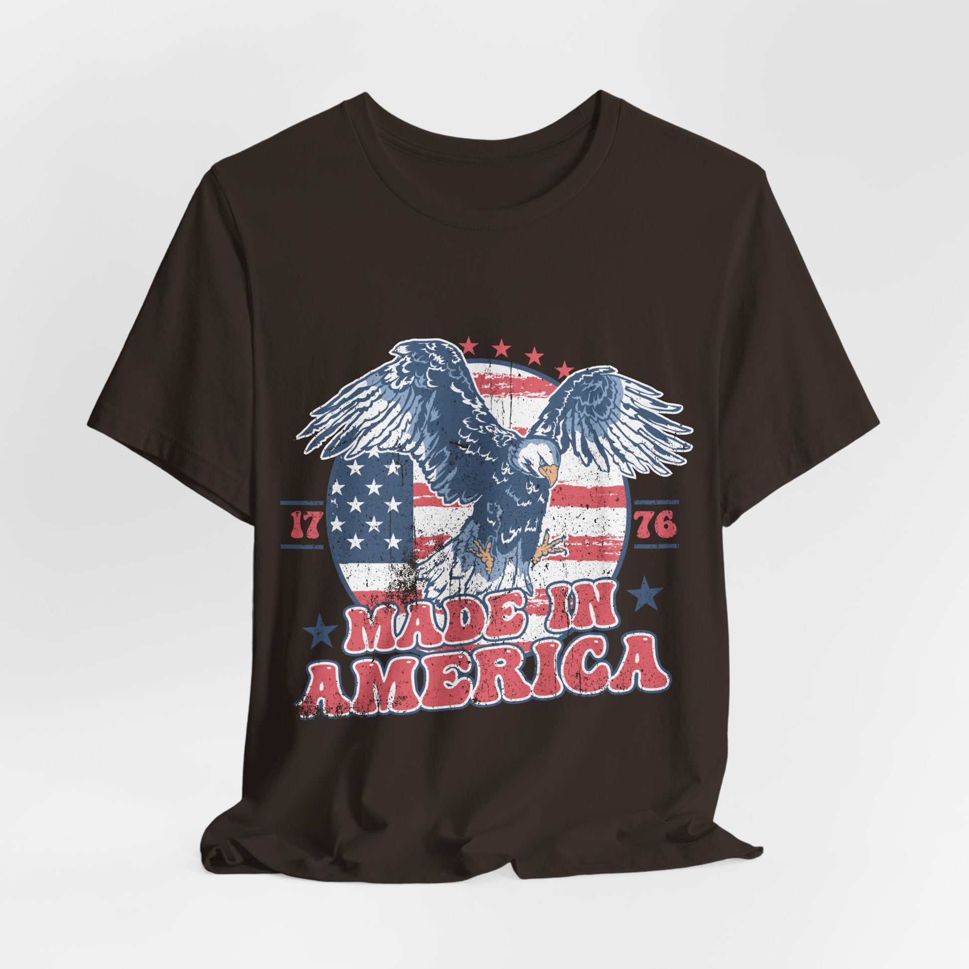 Vintage American Eagle Tee, "Made In America" Patriotic Shirt, Eagle and Flag Design, USA Tee - Old Glory 1776 Apparel