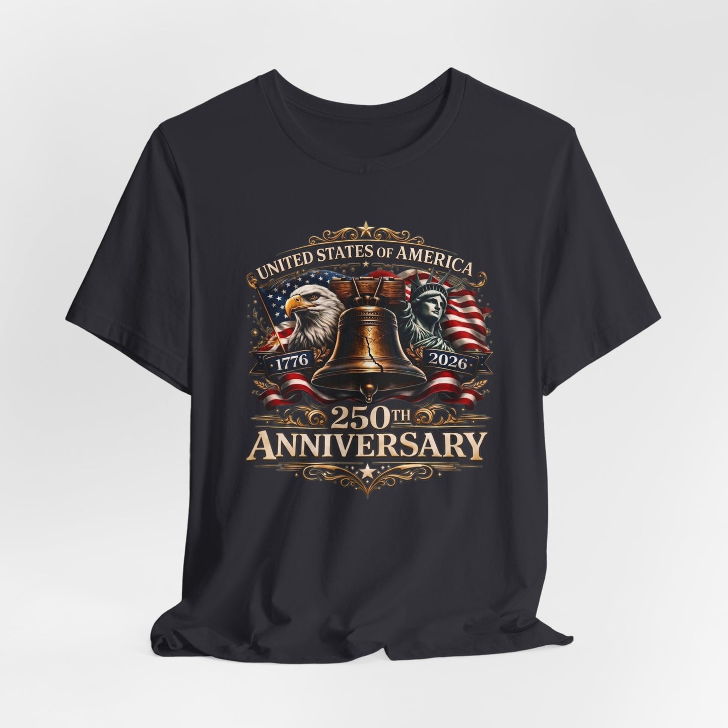 250th Anniversary USA T-Shirt — Liberty Bell & Eagle Patriotic Tee