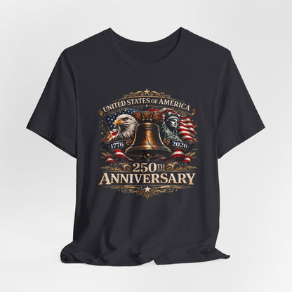 250th Anniversary USA T-Shirt — Liberty Bell & Eagle Patriotic Tee