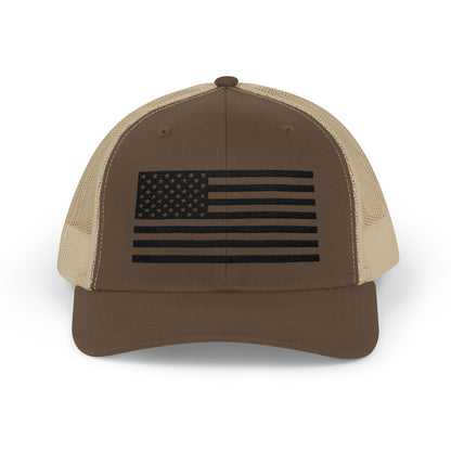 Patriotic Snapback Trucker Cap - American Flag Design