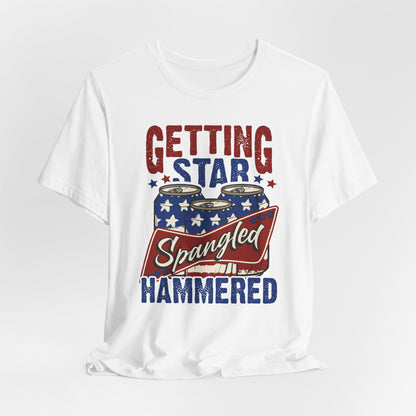 Star Spangled Hammered Tee - Fun Independence Day Shirt, Casual Summer Wear, Party T-Shirt, BBQ Outing Gift, USA Pride Apparel