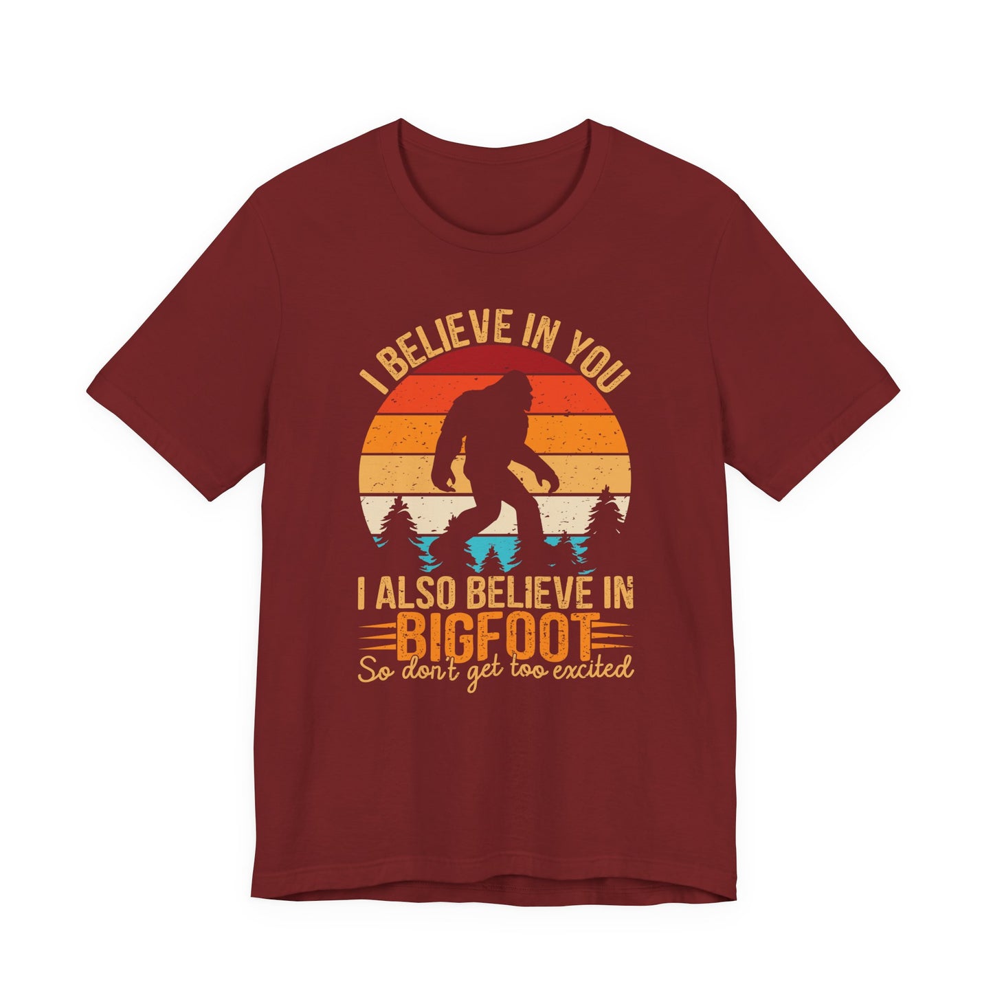 Bigfoot Believer Tee, Fun Graphic T-Shirt, Unisex Casual Wear, Nature Lover Gift, Adventure Shirt, Outdoor Humor Top