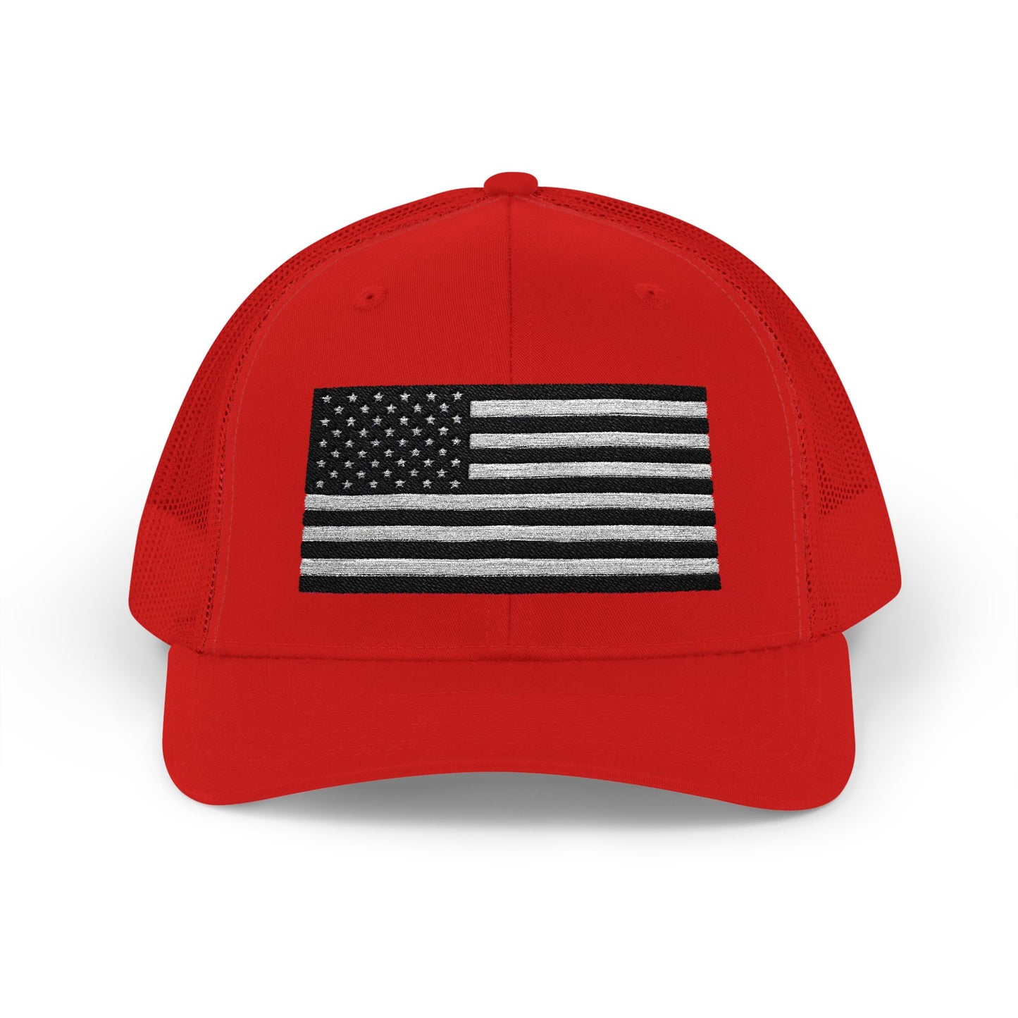 Patriotic Snapback Trucker Cap - American Flag Design