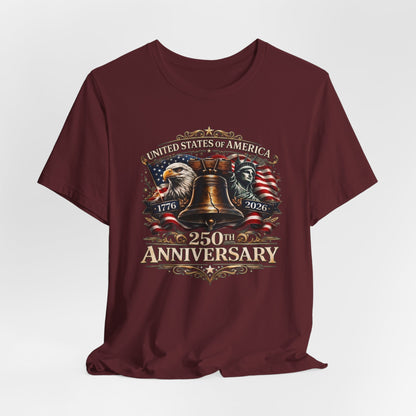 250th Anniversary USA T-Shirt — Liberty Bell & Eagle Patriotic Tee