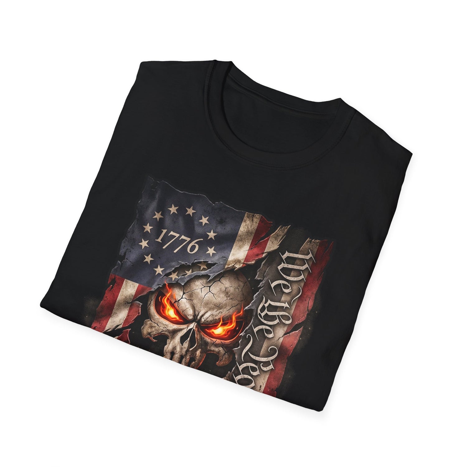 Patriotic Skull T-Shirt — "Liberty or Death" American Flag Graphic