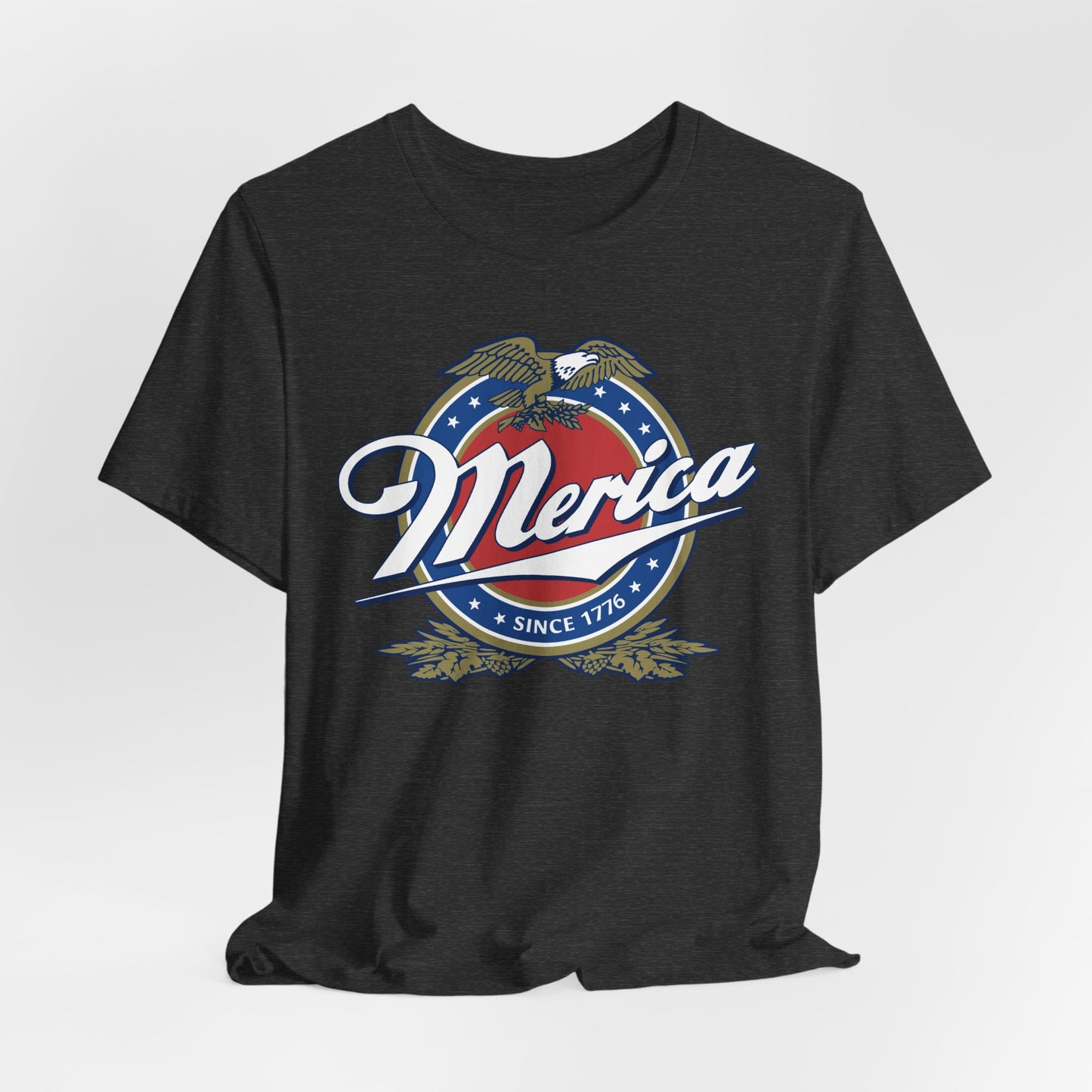 Patriotic American Tee - Merica Design, Unisex Short Sleeve Shirt for BBQ, Independence Day, Family Gatherings, Casual Wear, Gift