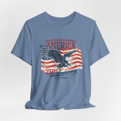 America 250th Anniversary T-Shirt – Vintage Eagle & Flag 1776–2026