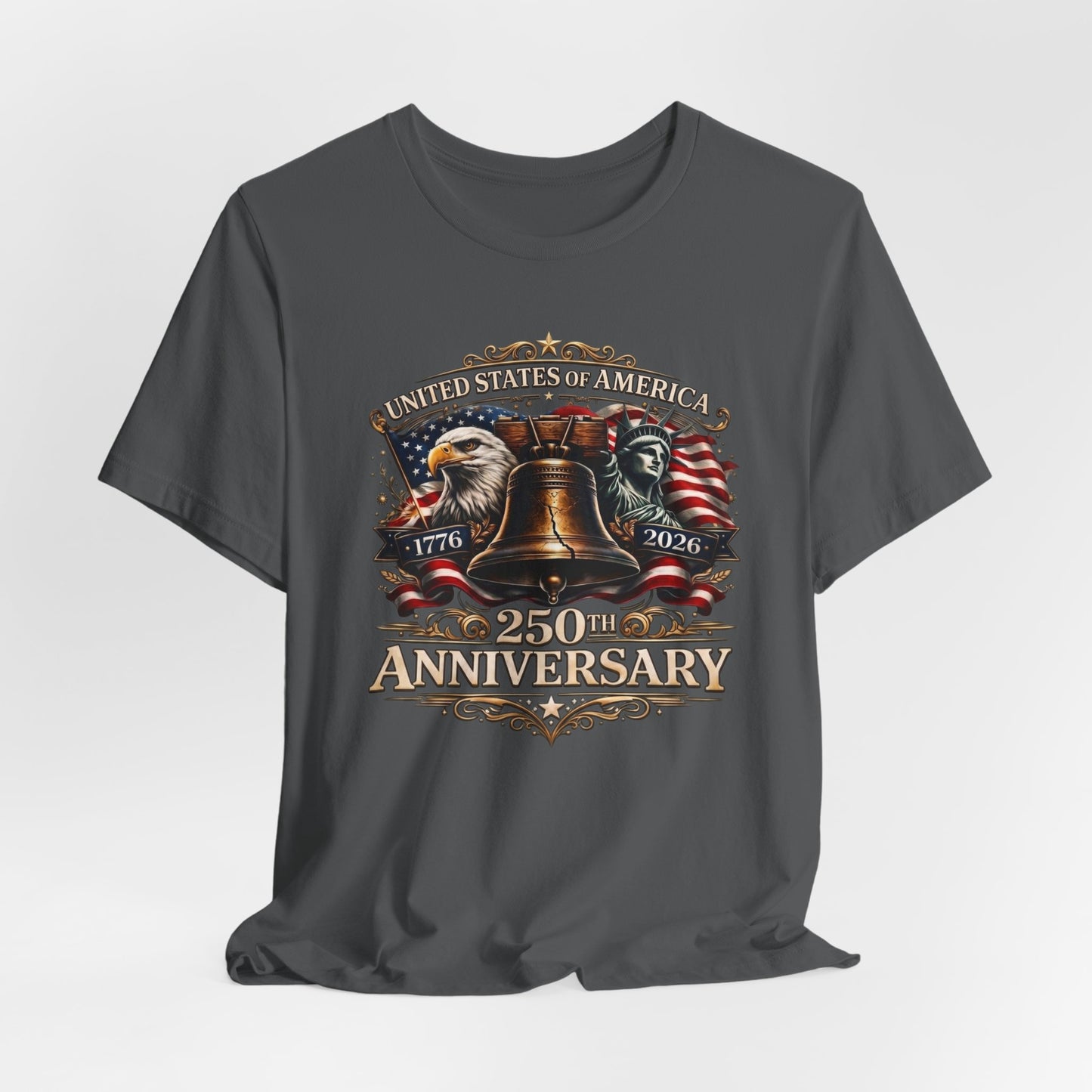 250th Anniversary USA T-Shirt — Liberty Bell & Eagle Patriotic Tee